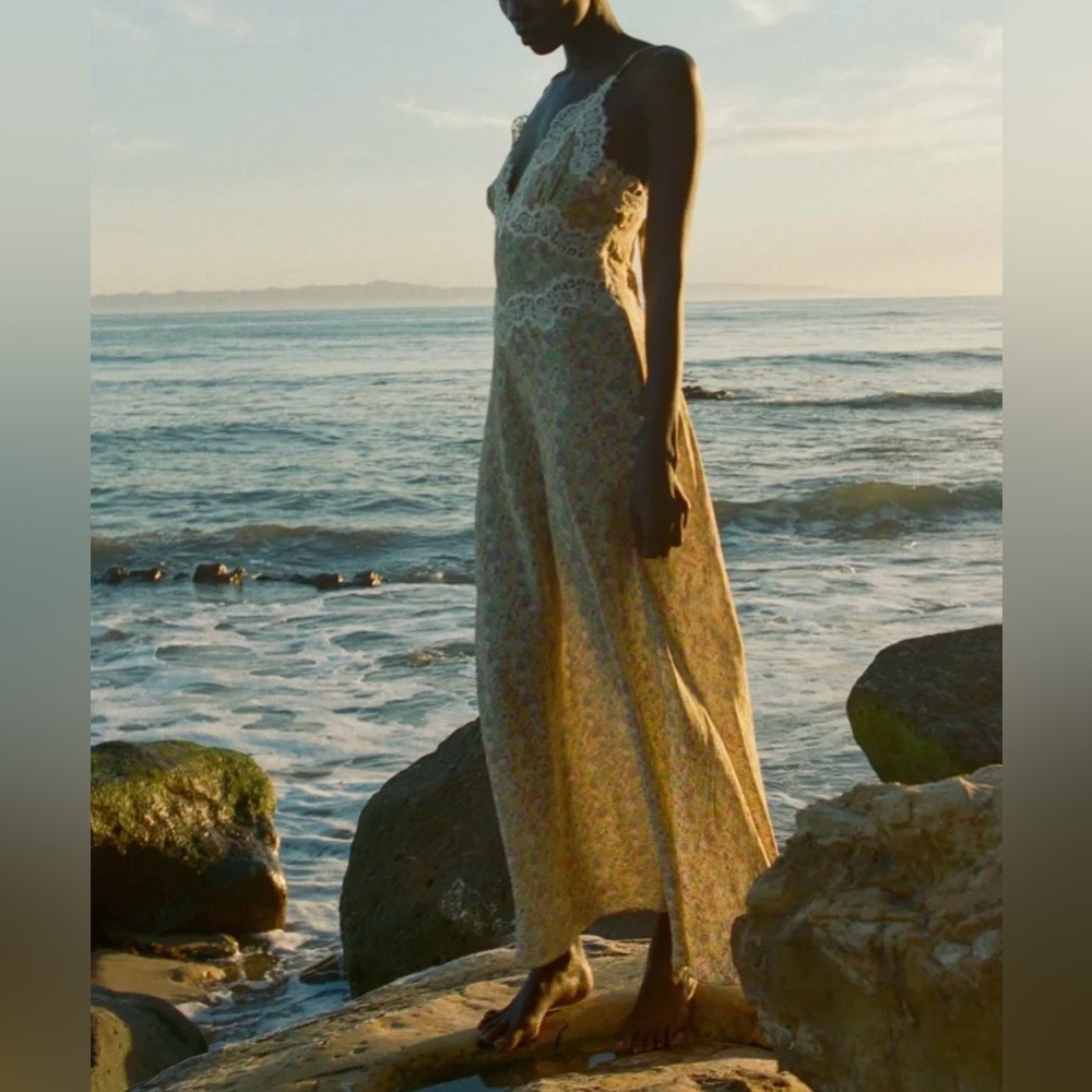 DOEN Floral Yellow Lace Maxi Dress - Picture 14 of 14